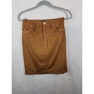 Venus Y2K Women's Faux Suede Dark Tan Skirt Size 2 Pre-owned